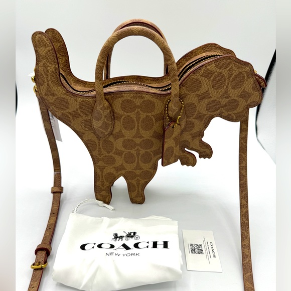 Coach Rexy Bag In Signature Canvas Imported With Keychain - Picture 2 of 16